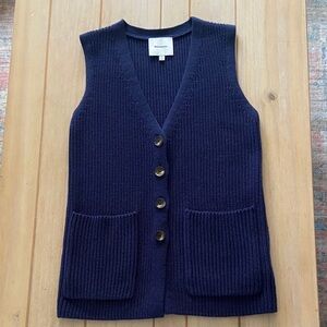 Reformation Faye Cotton V-Neck Sweater Vest